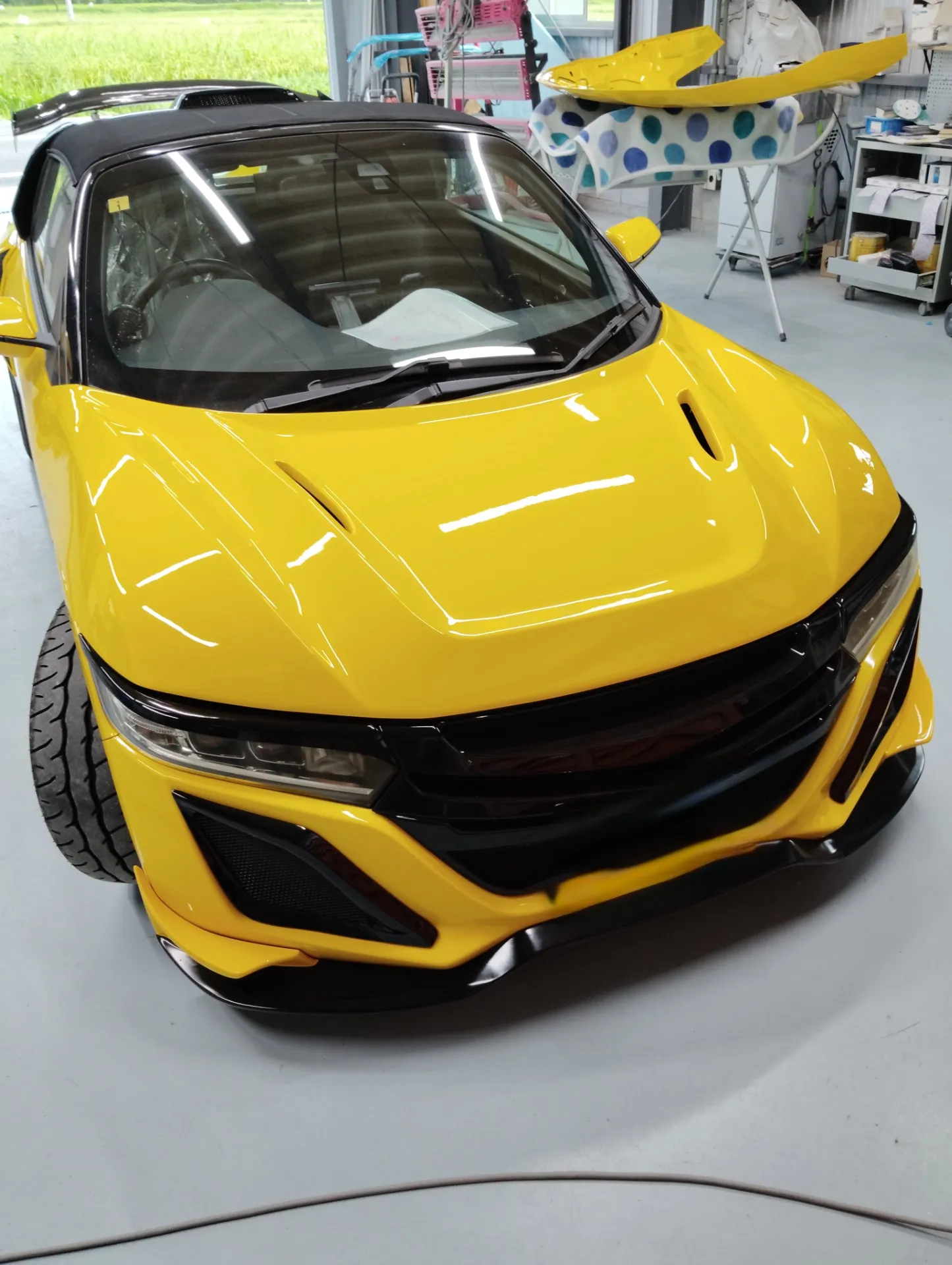 ホンダ　S660　FRPボンネット交換